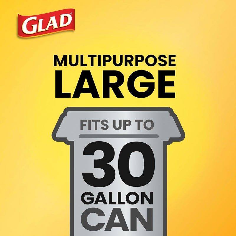 Glad Trash Bags, Strong Quick-Tie Large Garbage Bags - 30 Gallon - 21 Count (Package May Vary) - Image 3